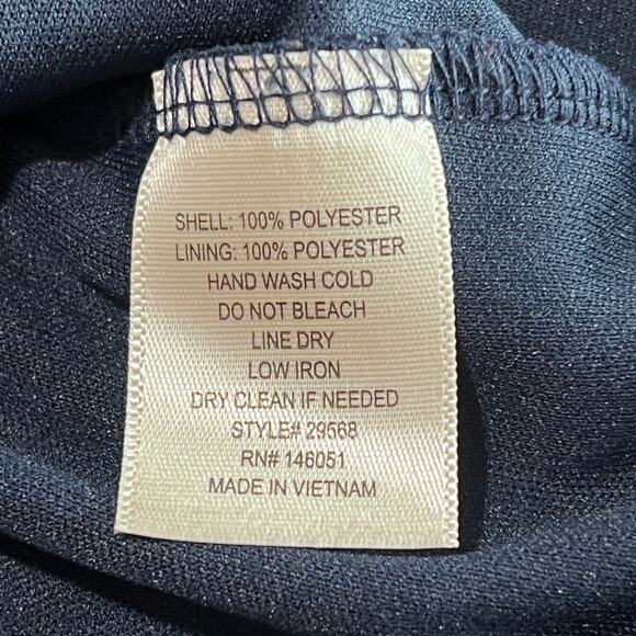 Monteau L Blue Peasant Blouse 3/4 Sleeve Boho Flowing Top Pleated Yoke Feminine - Picture 7 of 9